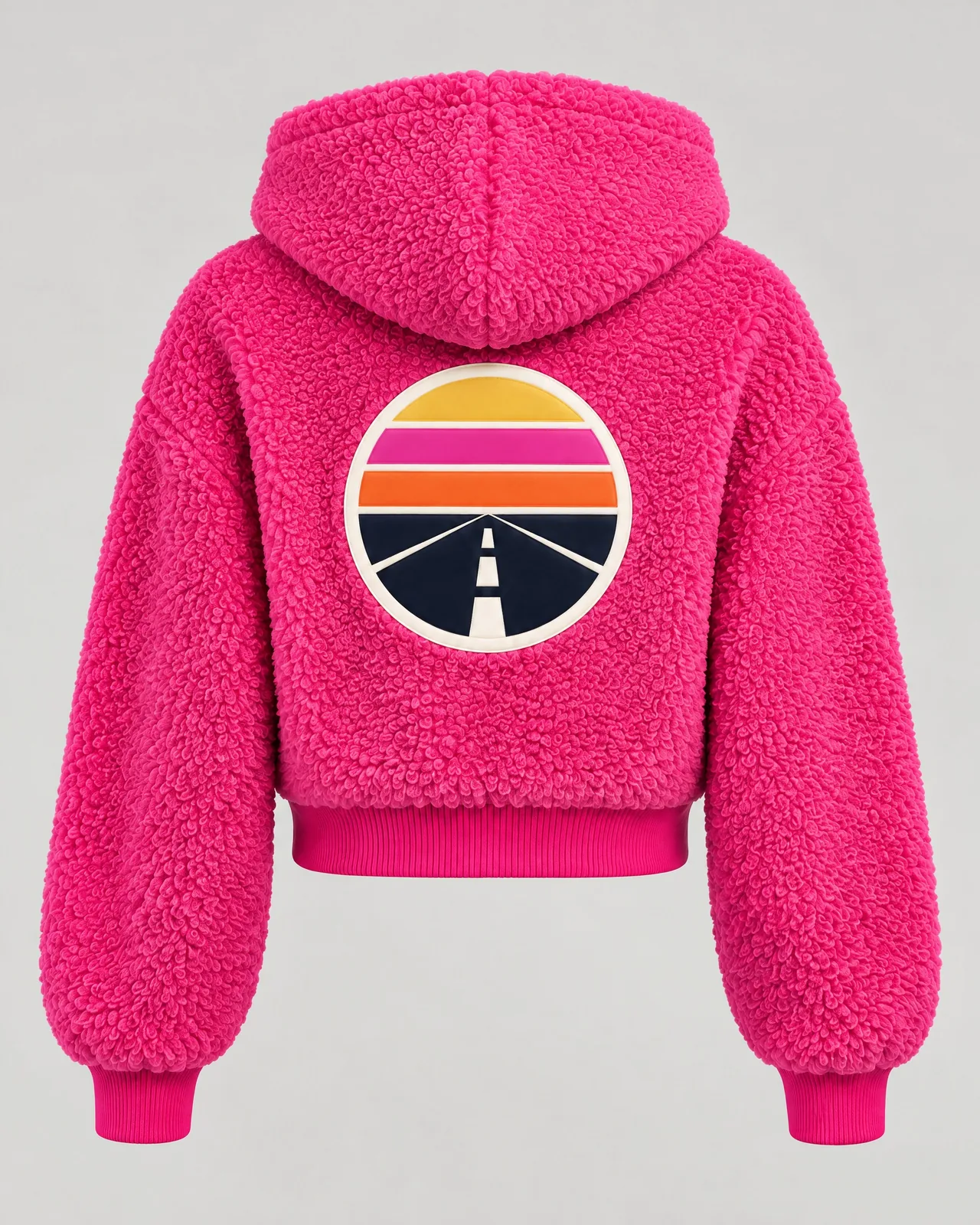 Chaqueta peluda con capucha Hypeway — Rosa fucsia